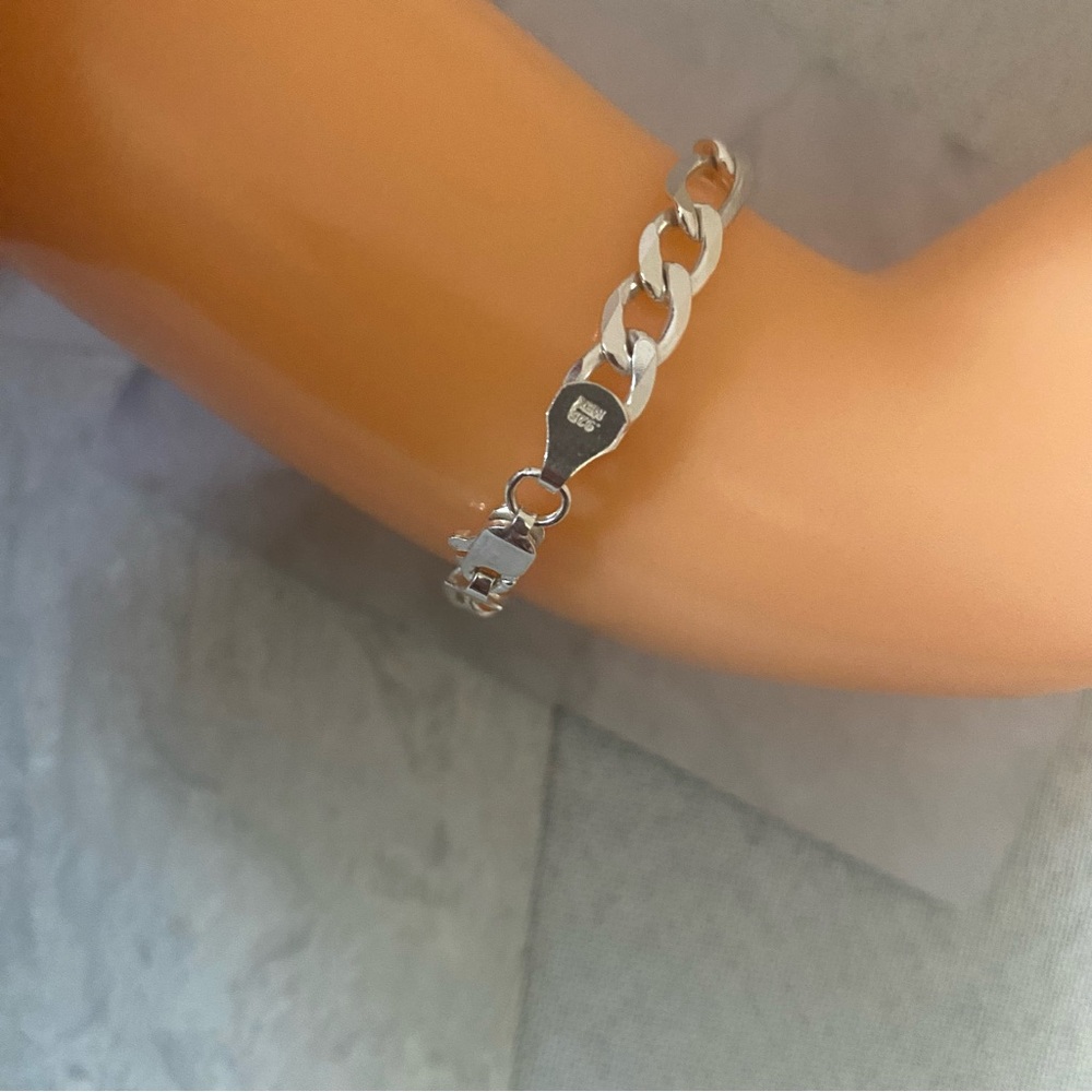 Solid Real 925 Sterling Silver Dainty Figaro Chai… - image 8